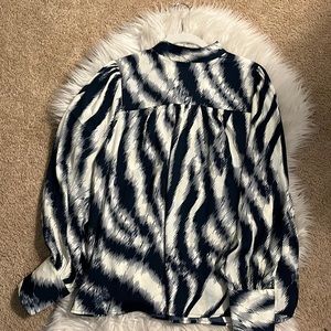 Dressy silk Madison d amelie blue and cream top